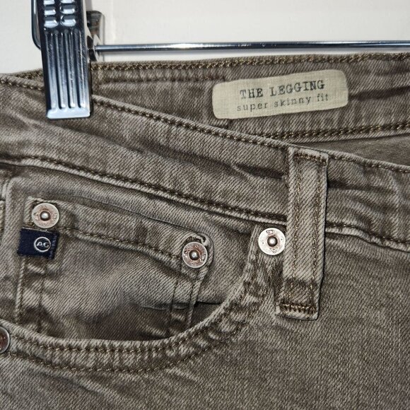 AG Adriano Goldschmied Legging Super Skinny Jeans 26 Sulfur Dark Espresso - Picture 2 of 7